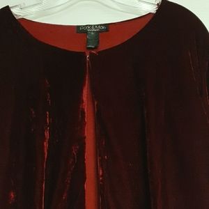Party Time Ladies ! Wine Colored Velvet Shrug